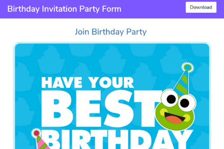 Birthday Invitation Party Form