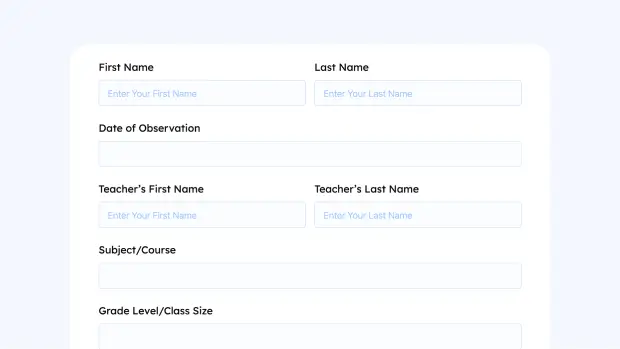 Classroom Observation Form