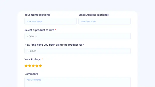 Comment & Rating Form