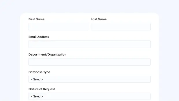Database Management Help Request form