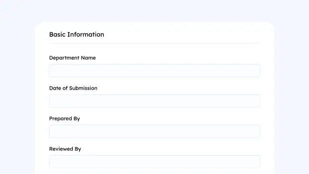Finance Department Analysis Form