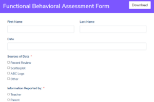 Functional Behavioral Assessment Form - Fluent Forms