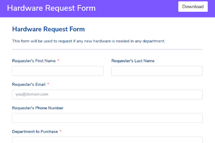 Hardware Request Form Template