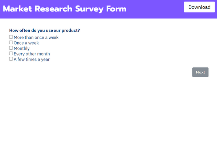 Market Research Survey Form Template