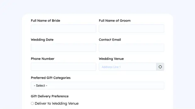 Marriage Gift Registration Form