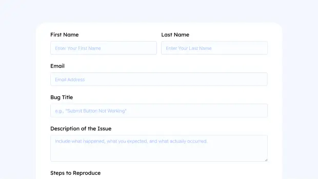 Report a Bug Form