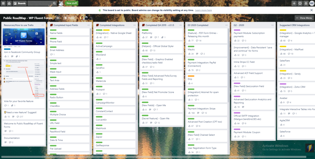 WP Fluent Forms public roadmap