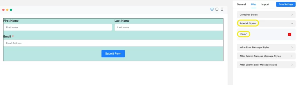 Contact form, form builder