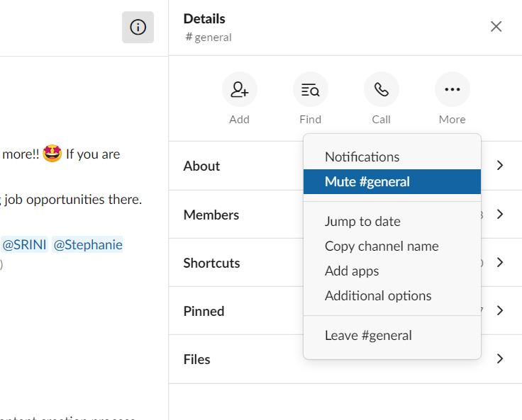 Slack tips and tricks - mute channels