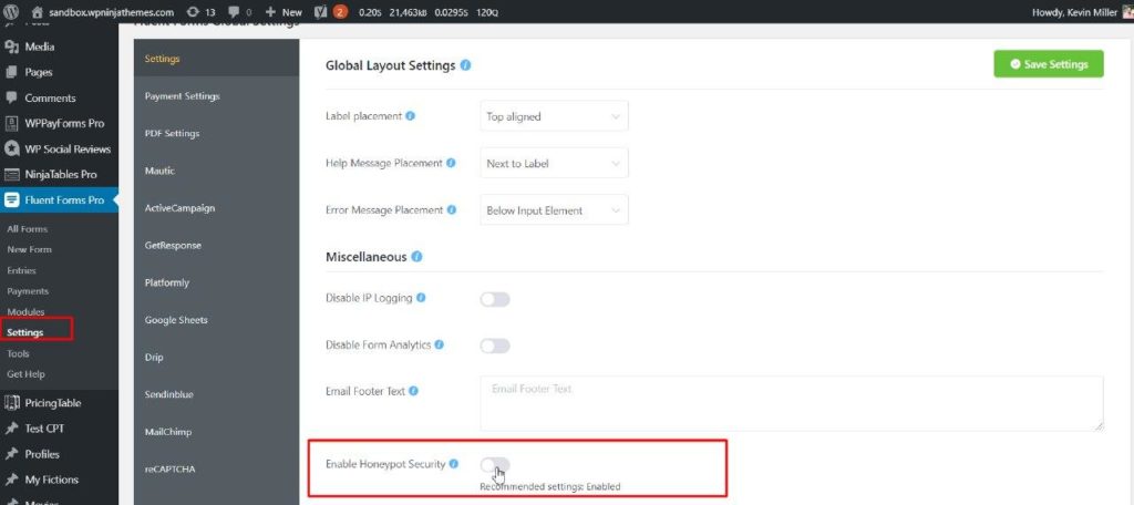 Honeypot - WP Fluent Forms