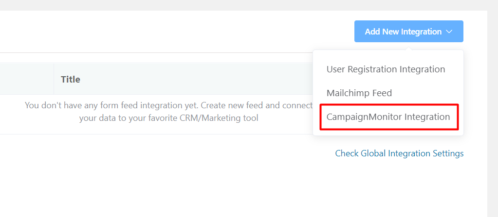 Add New Integration in Fluent Forms