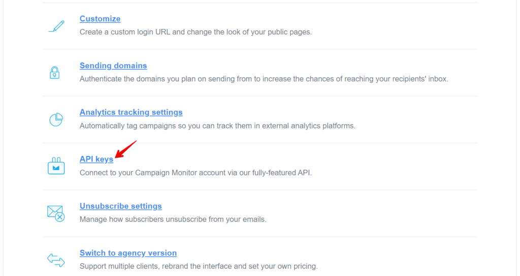 Email Marketing with Campaign Monitor - API Keys