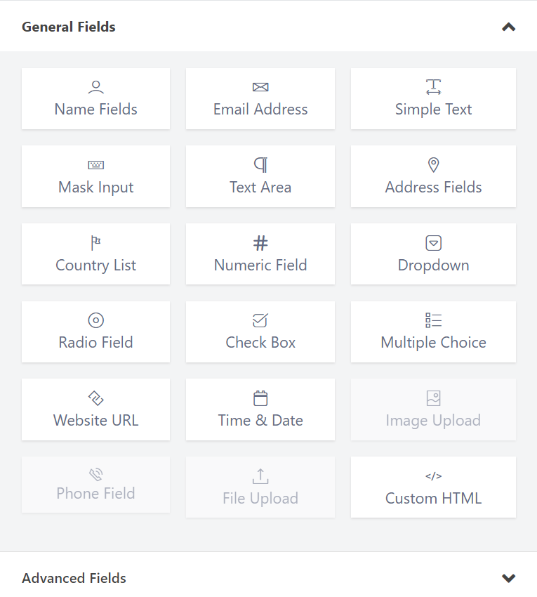 45+ input fields in Fluent Forms