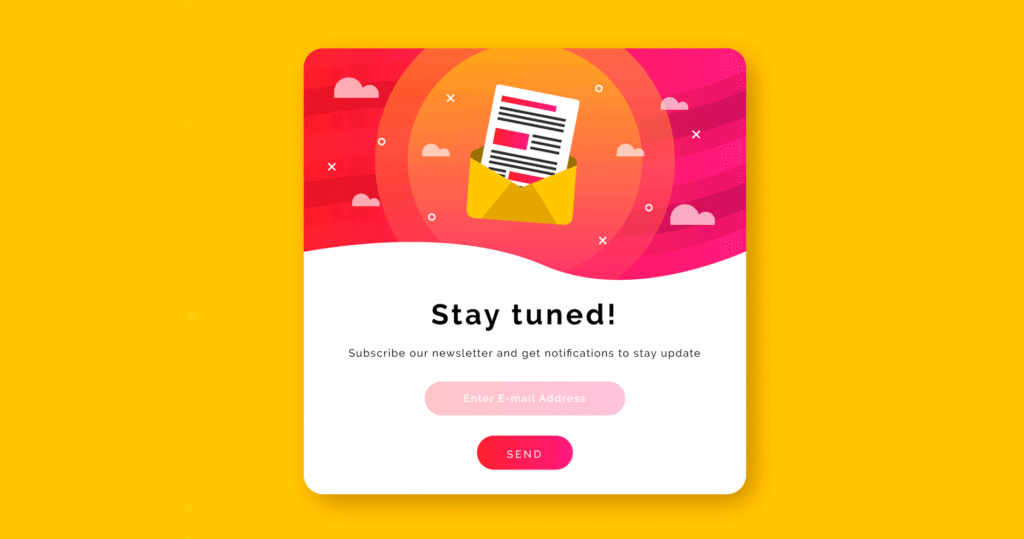 Email list building - short sign up form