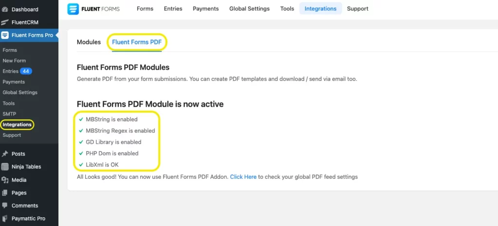 Fluent Forms PDF add-on