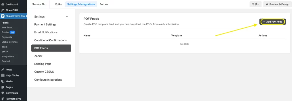 Fluent Forms PDF add-on