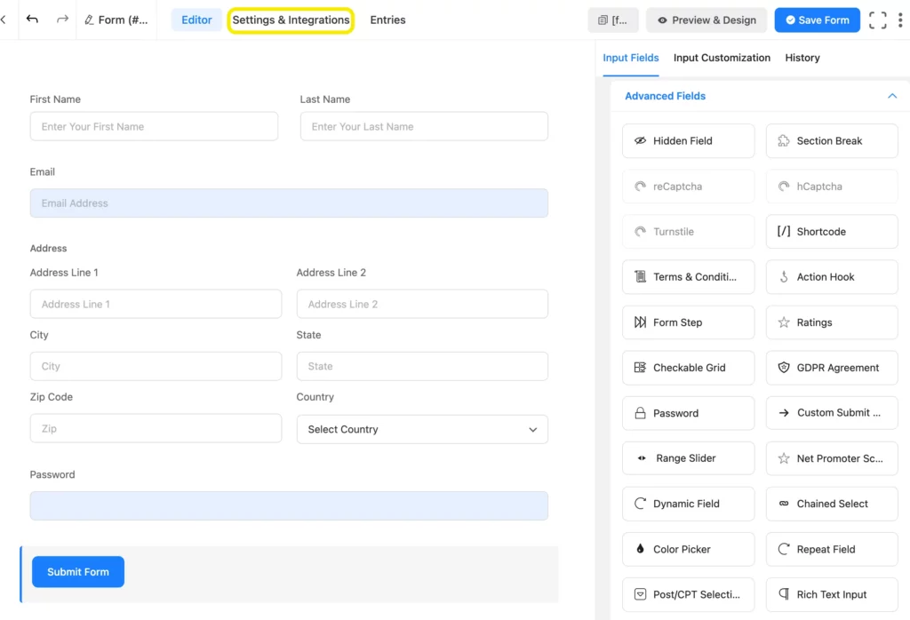 wp fluent forms, plugin