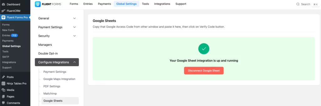 Google forms, Google sheets API