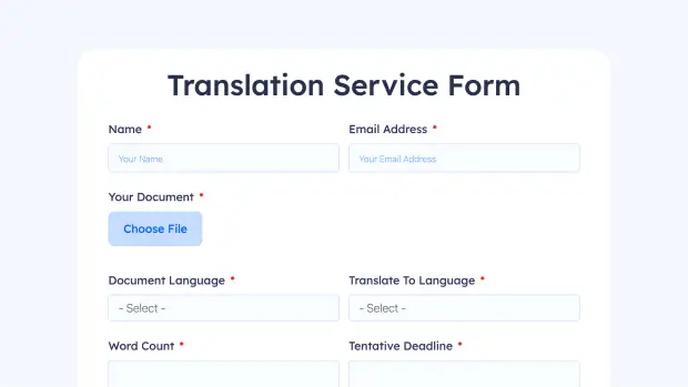 Translation Service Form