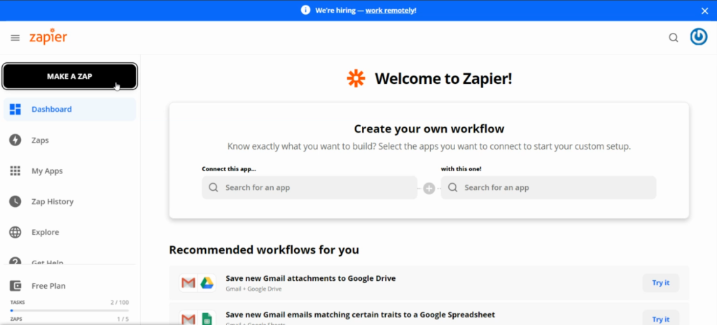 create a zap - Fluent Forms - Capsule CRM integration