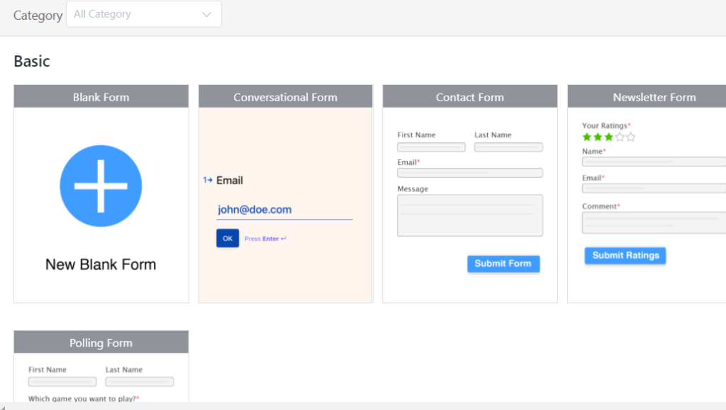 Conversational Form Template