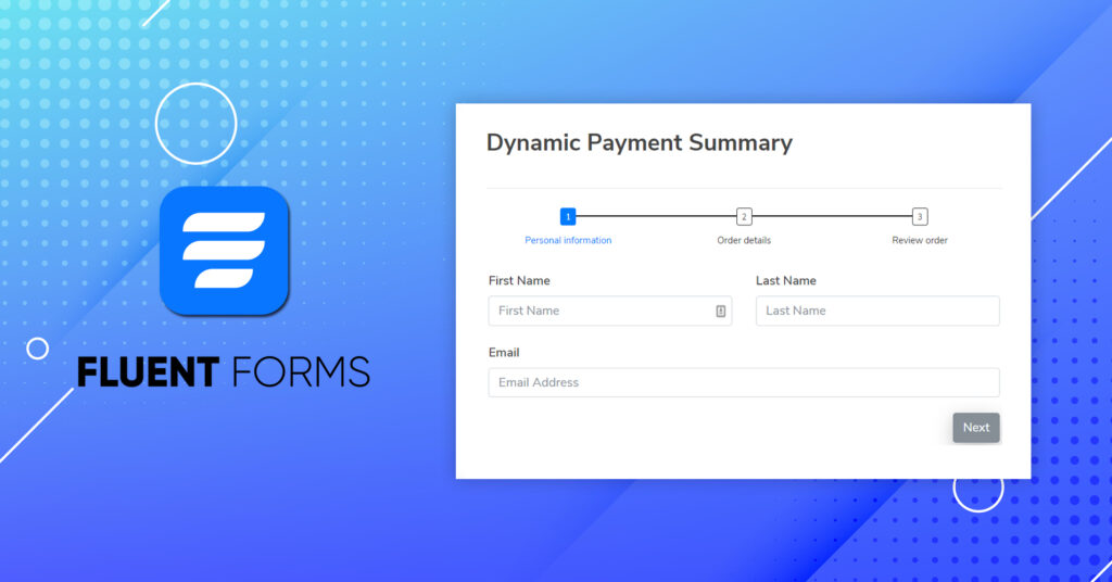 Fluent Forms Dynamic Payment Summary