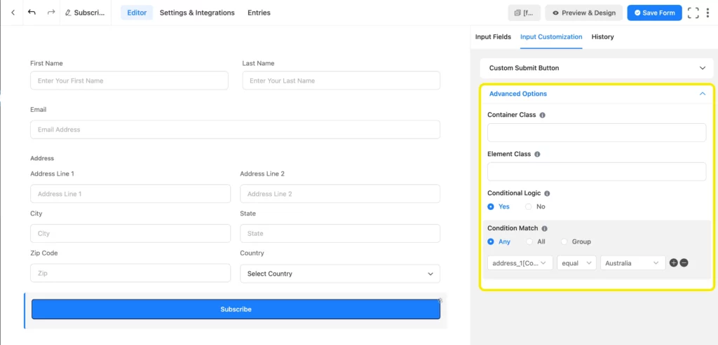 submit button css class, custom submit button