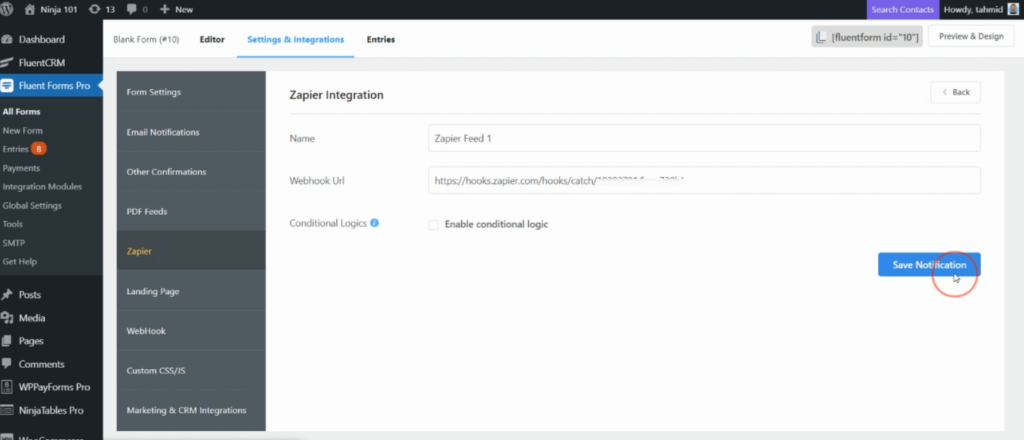 Create a Zapier feed - Fluent Forms Pro