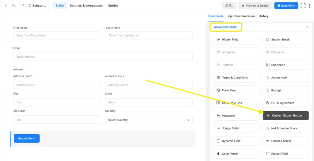 submit button HTML, contact forms