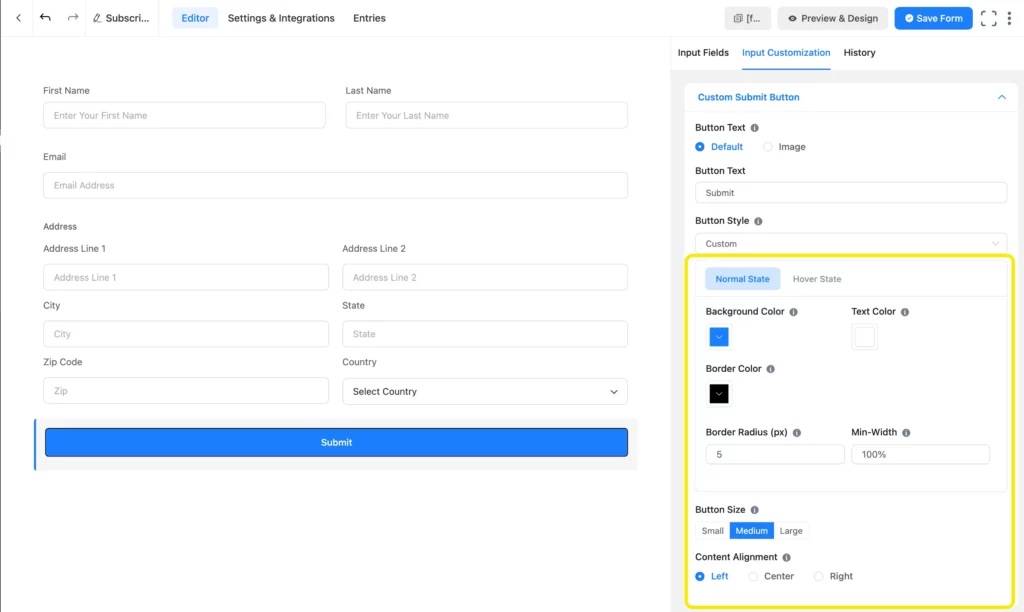 submit button HTML, contact forms
