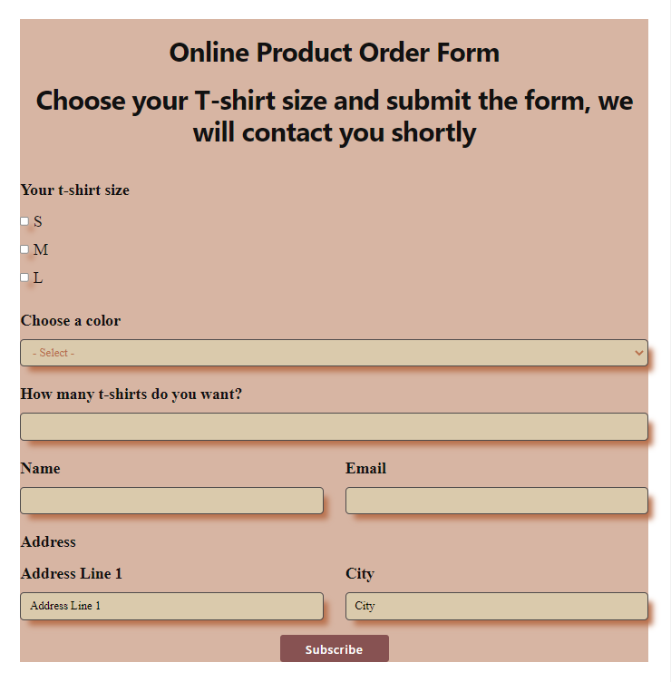 Product order forms - Fluent Forms in sales