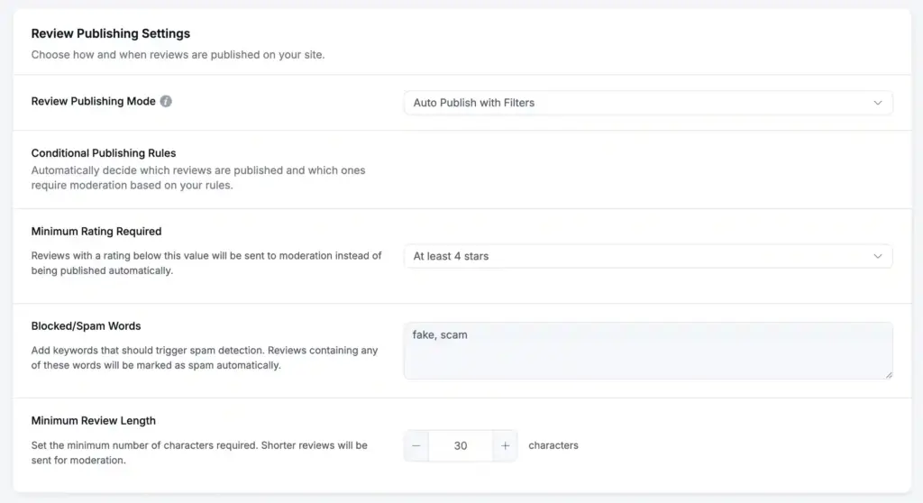 wp social ninja auto publish rules for new reviews sync