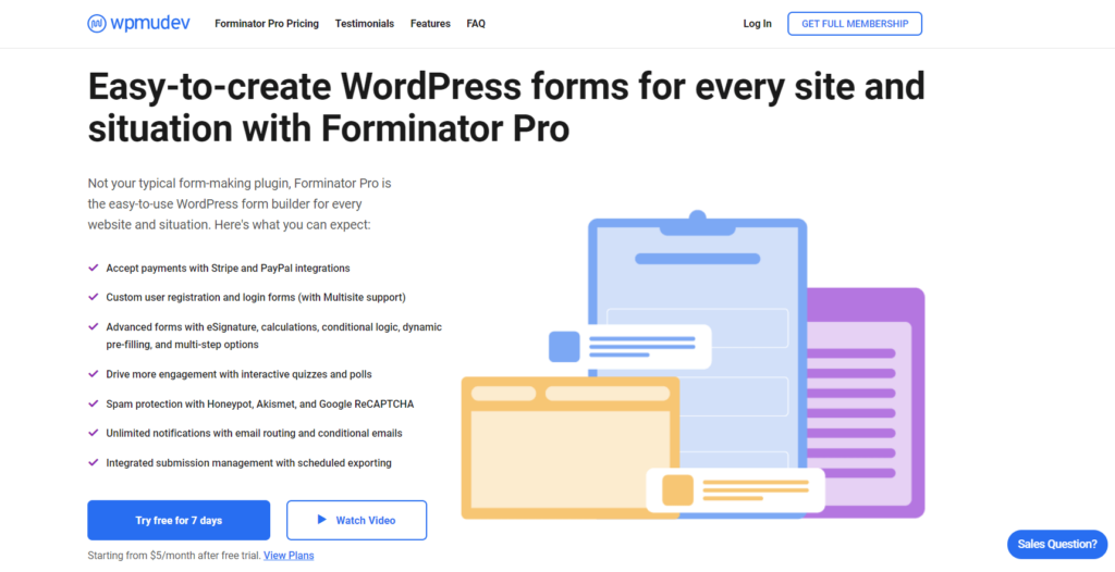 Forminator- home page