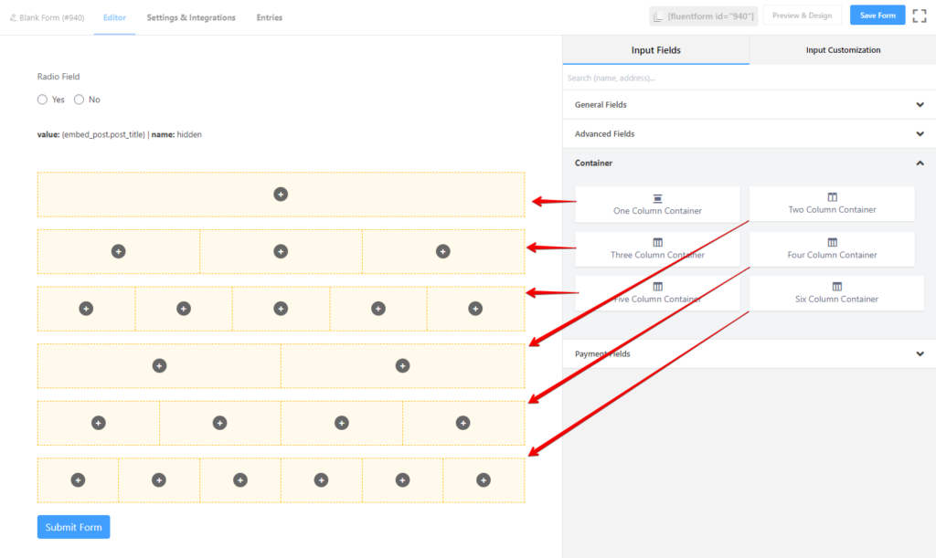 Multi-column layouts - Fluent Forms