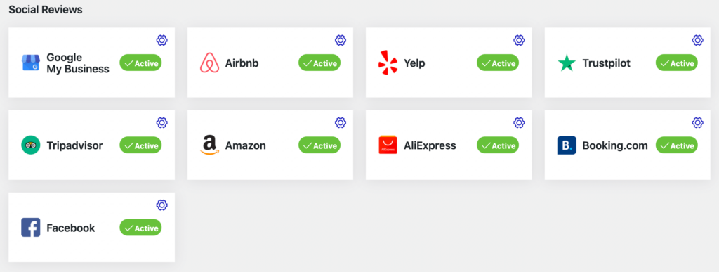 Display reviews from social platforms