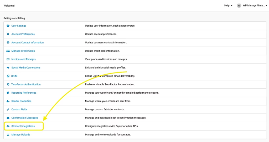 iContact Integrations- Fluent Forms