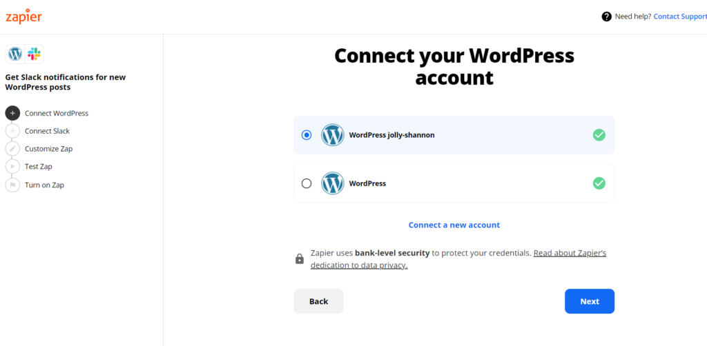 Connect your  WordPress account 