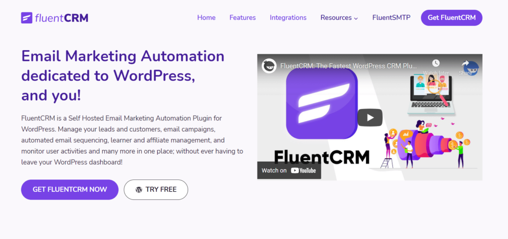 Fluent CRM email marketing automation tool