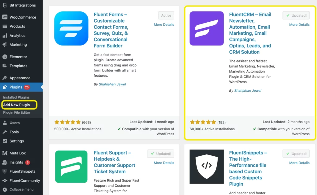 FluentCRM integration with Fluent Forms