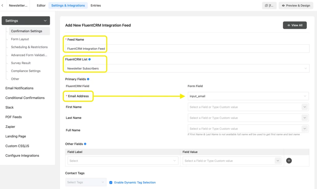 Mapping FluentCRM