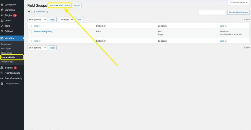 Metabox WordPress