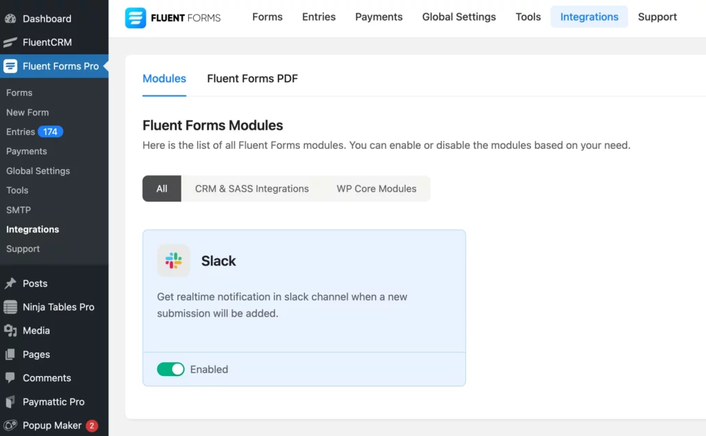 Integrate Slack with Fluent Forms to get instant notification