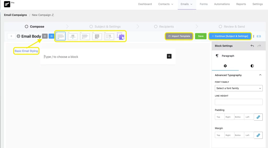 Set up Email Campaigns with FluentCRM