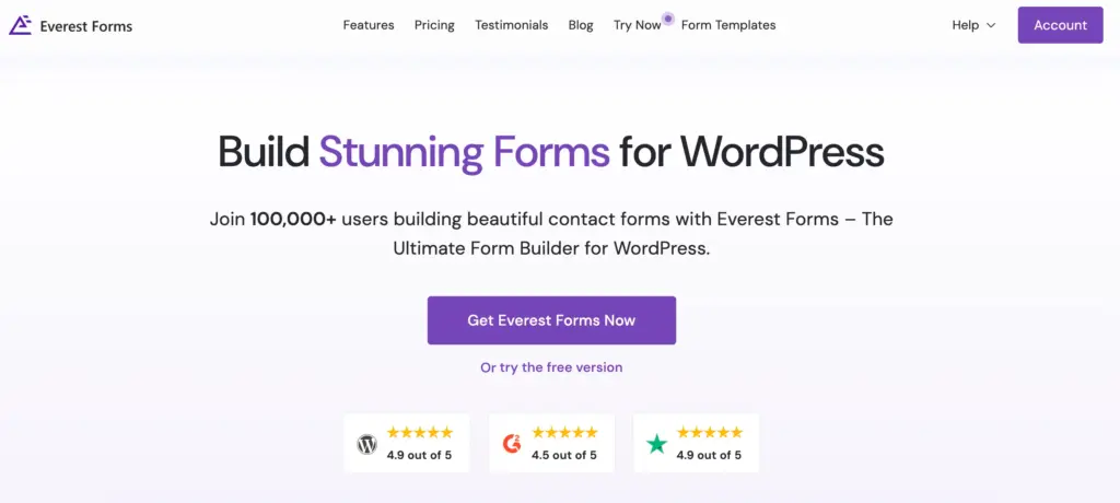 Everest Form Home Page: 5 Everest Forms Alternative