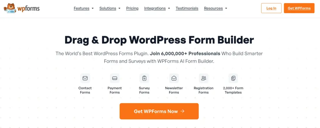 WPForms Home Page: Top 5 Everest Forms alternatives.