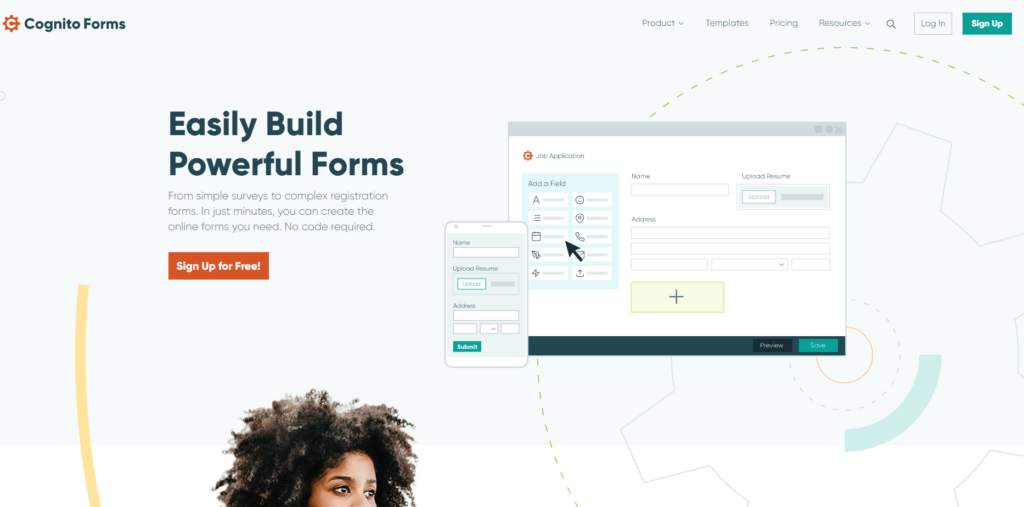 Cognito Forms Landing Page