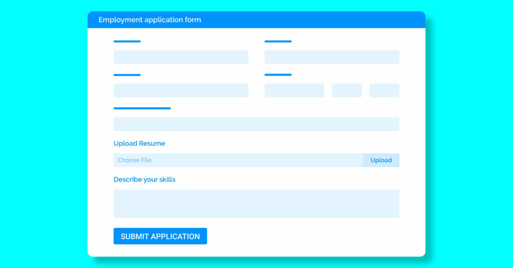 employment application form template