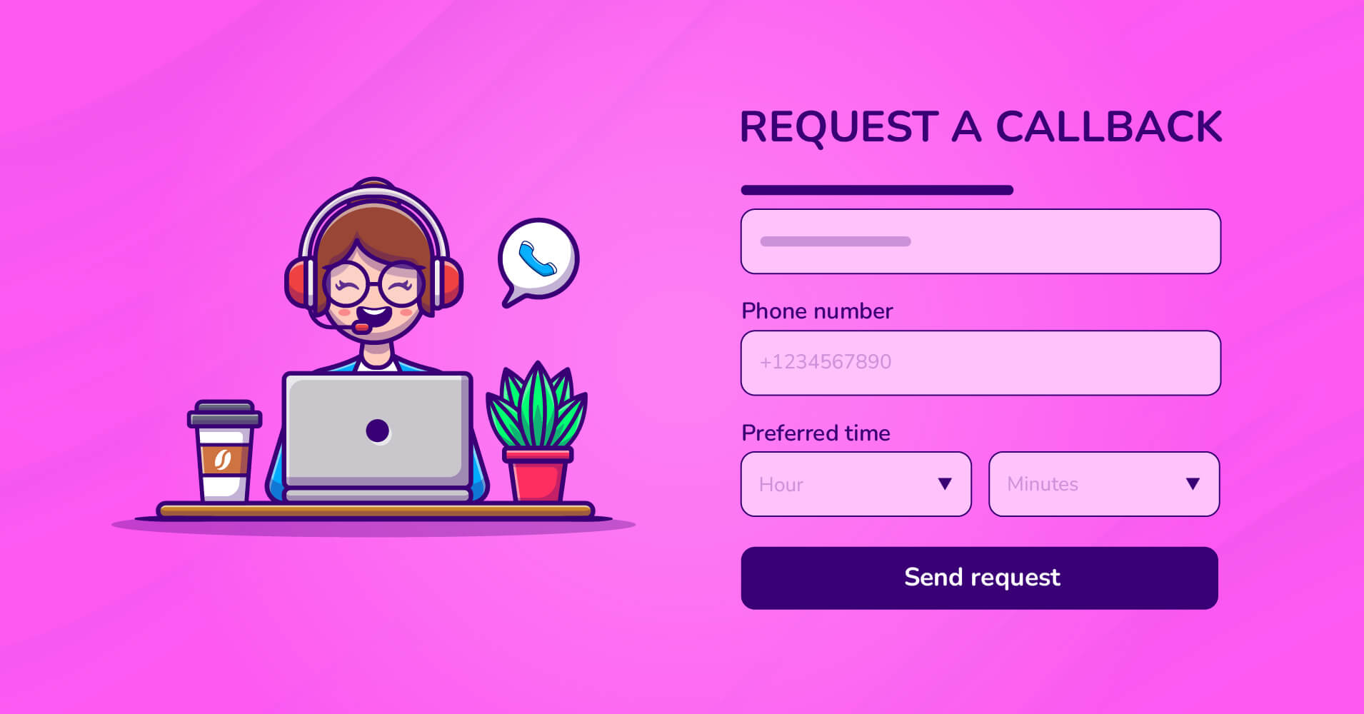 request a call back form