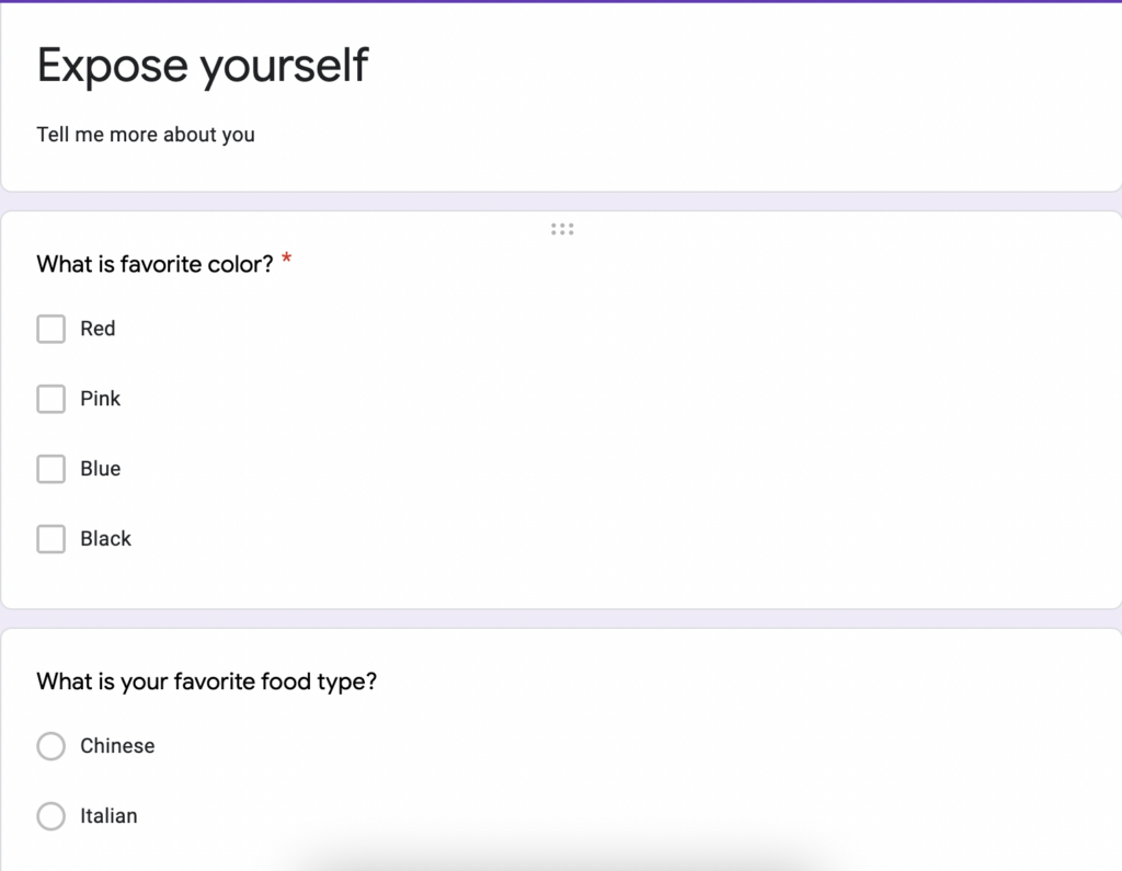 google form ideas for friends, know your friends better