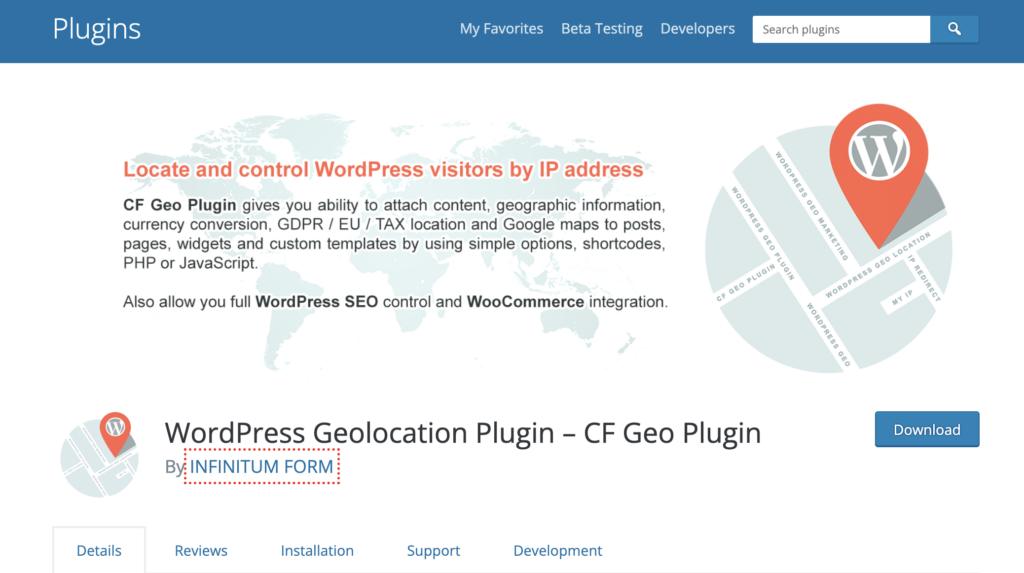 CF Geo - WordPress Geolocation plugin